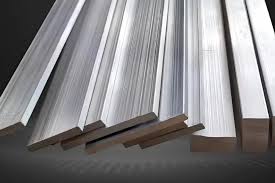 Flat aluminium bar sections